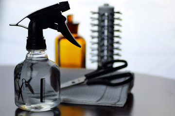 Tools hairdresser comb scissors