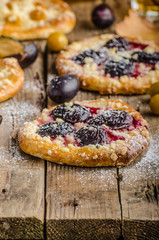Traditional Czech cake with plums and prunes