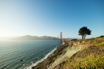 Fototapeta na wymiar Golden Gate Bridge sunset in San Francisco