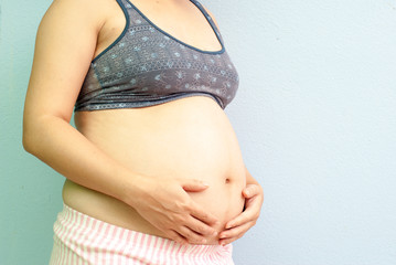 Closeup of pregnant woman