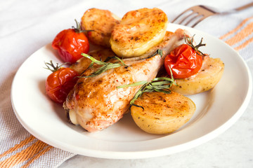 baked chicken with vegetables