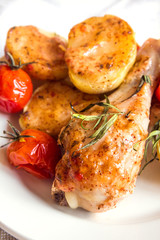 baked chicken with vegetables