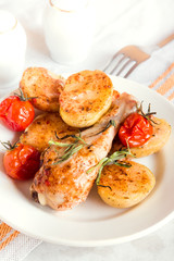 baked chicken with vegetables