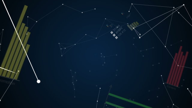 Various economic graphs and charts in web background