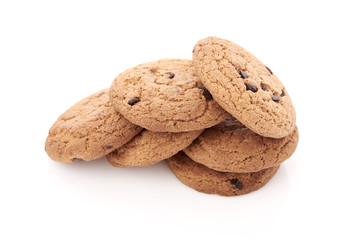 oat cookies on white background