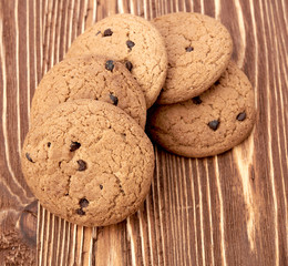 oat cookies on wooden table