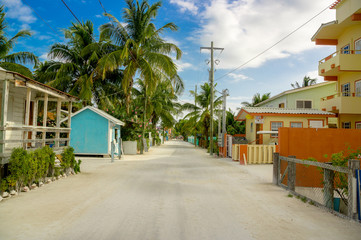 Fototapeta na wymiar caye caulker street