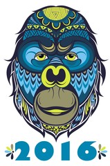 Fototapeta premium Gorilla. Monkey.2016 - year of the monkey