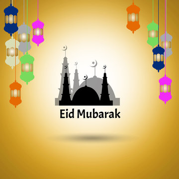 Eid-Mubarak for celebration of Muslim.