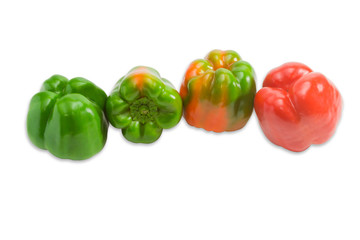 Several bell peppers  on a light background
