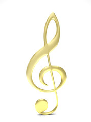 Naklejka premium treble clef 3d on white