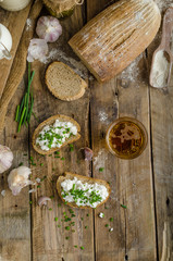 Homemade bread with spread