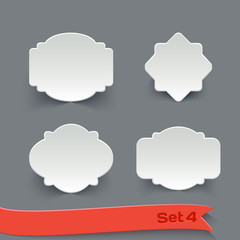 Vector Set of Blank White Paper Retro Labels.