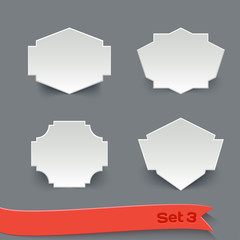 Vector Set of Blank White Paper Retro Labels.