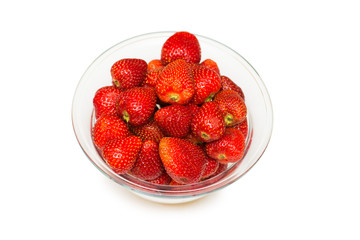 Strawberries arranged on the display