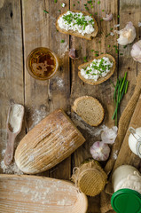 Homemade bread with spread