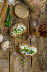 Homemade bread with spread