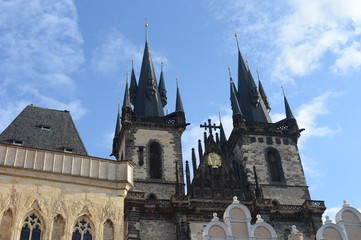 Fototapeta premium Church of Our Lady before Tyn at Prague, Old Town Square.