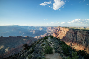 Epic sunset views at the Grand Canyon National Park South Rim from desert point view, Arizona, USA