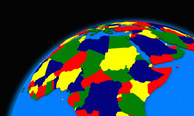 central Africa on planet Earth political map