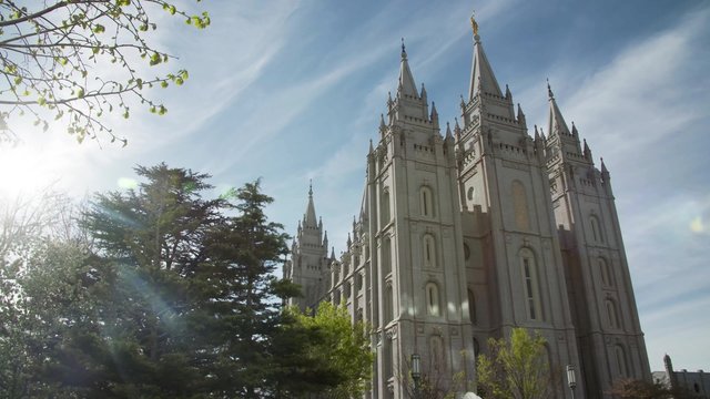 Salt Lake City Mormon Temple Low Shot