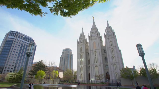 Salt Lake City Mormon Temple Tilt Shot