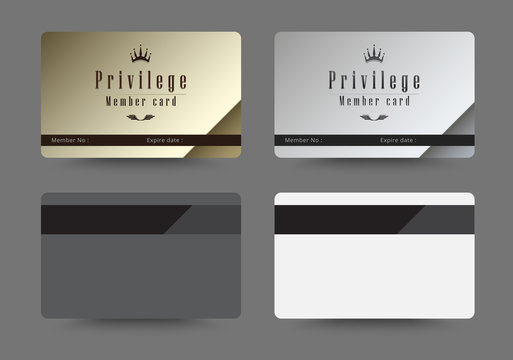 Gold and silver privilege card for member template design. vecto