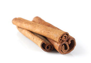 Cinnamon isolation on a white background.