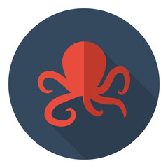 octopus flat design vector icon
