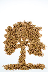 Baum aus Pellets für Heizung und Wärme