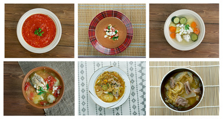 set of different   soups