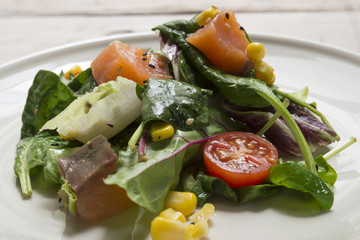 Mediterranean-style pasta salad with salmon