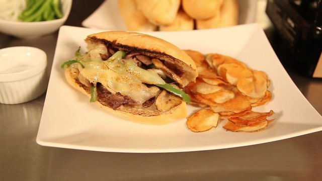 Philly Steak Sandwich on Plate