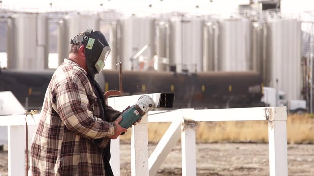 Griding Pipe in Slow Motion