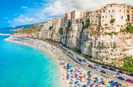 Fototapeta Tropea panoramic view, Calabria, Italy.