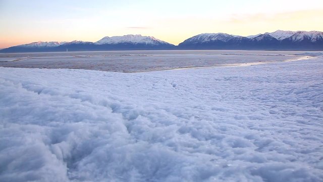 Utah Lake Frozen Dolly Shot