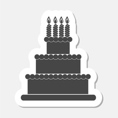 Birthday cake sticker