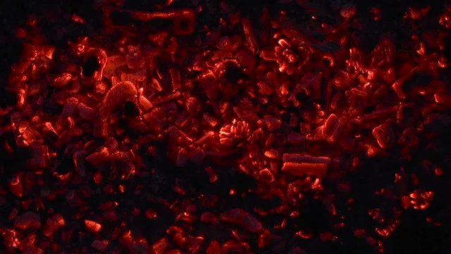 Close up of burning coals