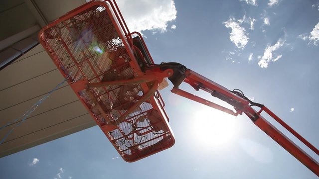 Construction Lift and Sky from Below