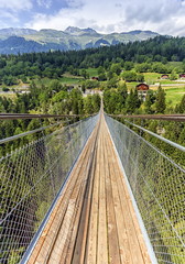 Fototapeta na wymiar Lama suspended bridge, Valais, Switzerland