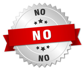 no 3d silver badge with red ribbon