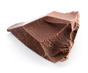Broken chocolate isolated on white background