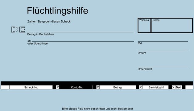 Standardscheck Flüchtlingshilfe blau