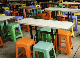 Fototapeta na wymiar colors of plastic chair