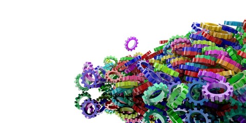 Colored gears background, technology and industry concepts