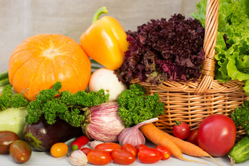 Fresh vegetables in basket