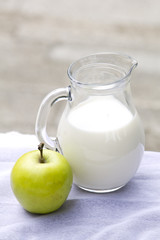 milk and apple