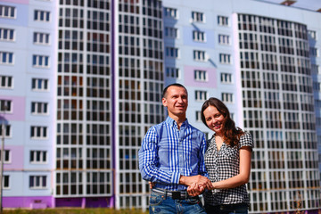 Fototapeta premium Couple dreaming of a new home.