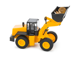 Toy loader and money coins