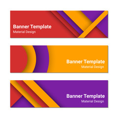Set of modern colorful horizontal vector banners.